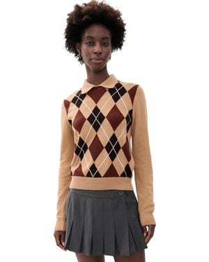 MSGM Argyle Sweater - Black