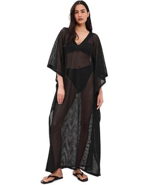 Ripley Rader Fishnet Coverup Caftan - Black