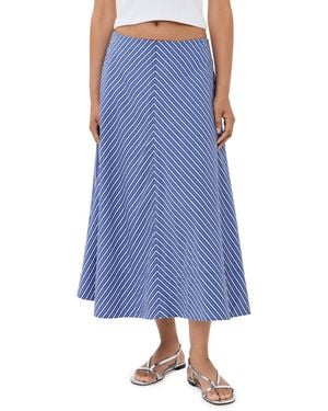 Brandon Maxwell The Knox Low Slung Circle Skirt - Blue