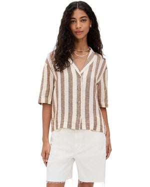 Faherty Palma Linen Camp Shirt - Multicolor