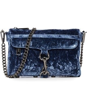 Rebecca Minkoff Crushed Velvet Mini Mac Bag - Blue