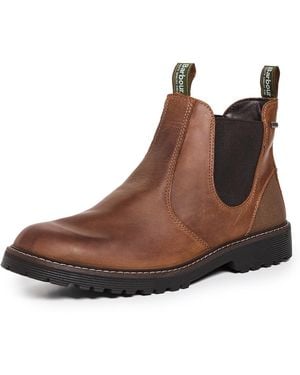 Barbour Patton Leather Chelsea Boots - Brown