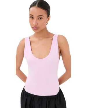 Wardrobe NYC Closet. Nyc Opaque Scoop Thong Bodysuit - White