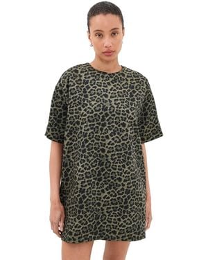 Marques'Almeida Bonded Satin T-Shirt Dress - Black