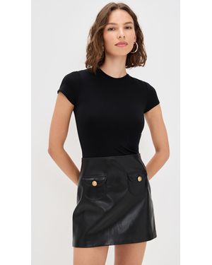Alice + Olivia Chara Vegan-Leather Party Dress in Black | Lyst