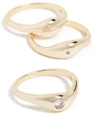 Shashi Delphine Solitaire Ring Set - White