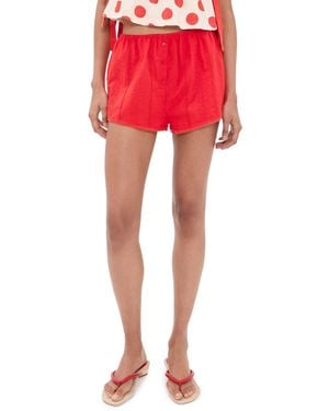 Bailey Rose Mini Eyelet Shorts - Red