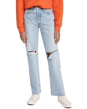 RE/DONE 90S High Rise Rigid Loose Jeans - Blue