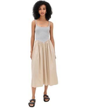 Le Bos Alix Mixed Fabric Tank Dress - Natural