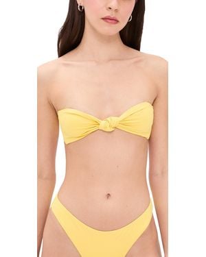 GOOD AMERICAN Matte Twist Bandeau Bikini Top - Black