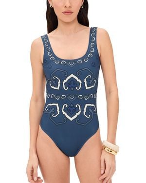 Sea Blaise Print One Piece - Blue