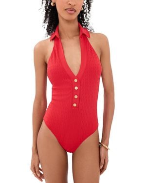 L'Agence Collard One Piece With Branded Buttons - Red