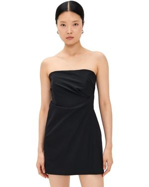 St. Agni Wool Drape Mini Dress - Black