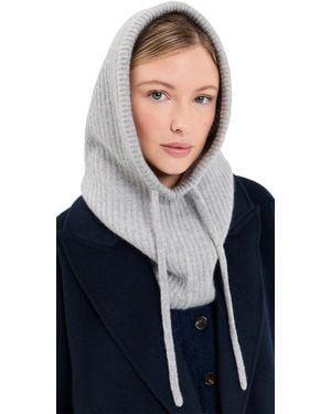 White + Warren Cashmere Ribbed Balaclava - Black
