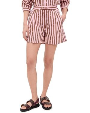 Essentiel Antwerp Jeeuw Rhinestone Mini Shorts - Red