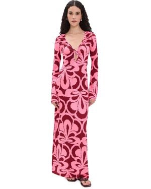 Eywasouls Malibu Diana Bell Dress - Red