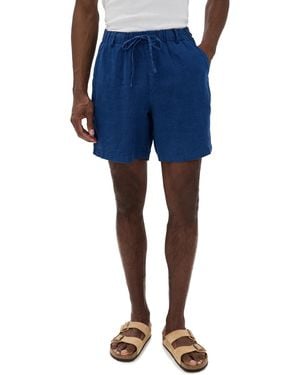 Bather Linen Leisure Shorts 6.25 - Blue