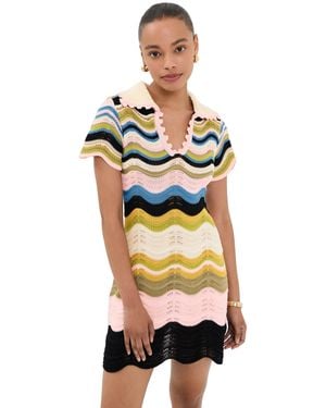 La DoubleJ Chevron Mini Dress - Multicolour