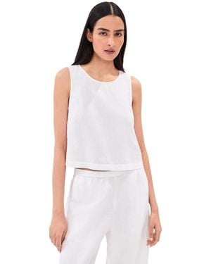 Le Bos Margot Linen Cropped Blouse - White