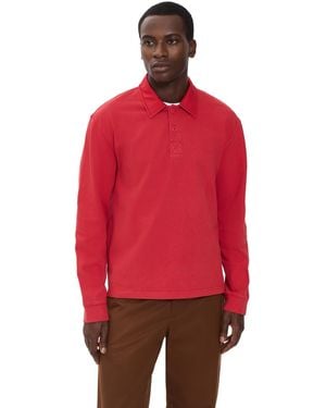 Alex Mill Garment Dyed Rugby Shirt - Red