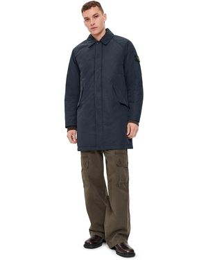 Stone Island Primaloft Long Coat - Blue