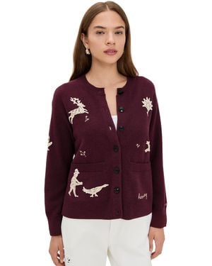 Sea Mika Applique Cardigan - Red