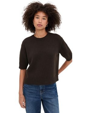 Theory Crop Cashmere Tee - Black