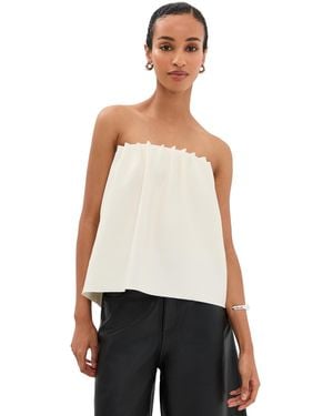 House of Dagmar Ruched Tube Top - White