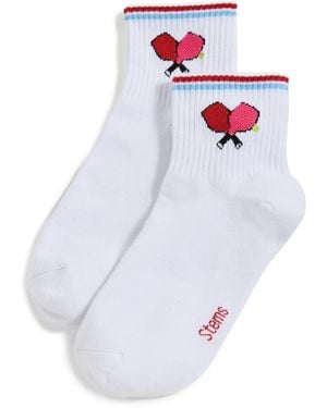 Stems Pickle Ball Ankle Socks - White