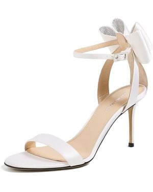 Mach & Mach Le Cadeau Satin Sandals - White