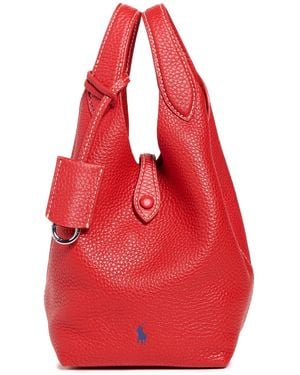 Polo Ralph Lauren Shiny Drum Pebble Crossbody Bag - Red