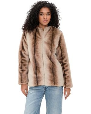 Line & Dot The City Faux Fur Jacket - Blue
