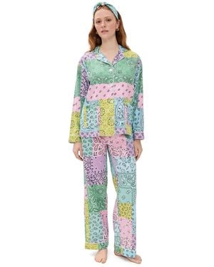 Pj Salvage Flannel Pyjama Set - Blue