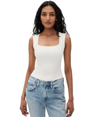 DL1961 Square Neck Instasculpt Rib Top - Black