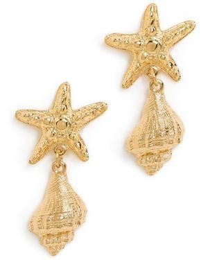 Mayamar Starfish Seashell Earrings - Metallic