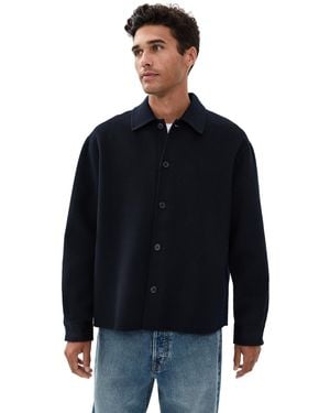 FRAME Double Face Wool Shirt Jacket - Black