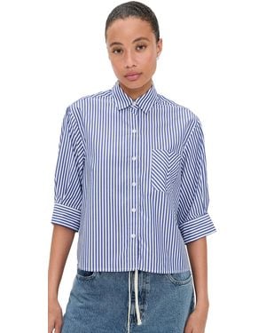 Rag & Bone Lucia Stripe Poplin Shirt - Blue