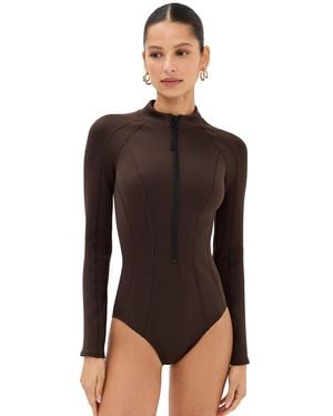 STAUD Wipeout Rash Guard One Piece - Black