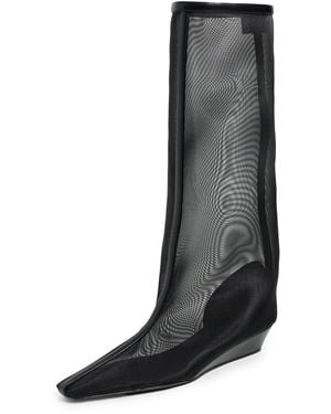 Courreges Melting Wedged Mesh Boots - Black