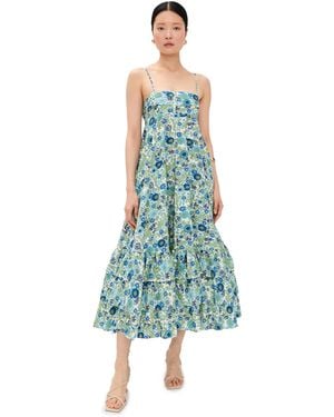 ALÉMAIS Pam Tiered Midi Dress - Green