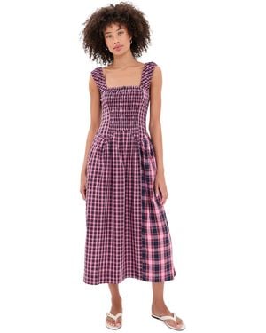 Damson Madder Mallory Midi Dress - Purple