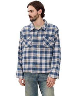 Stockholm Surfboard Club Club Plaid Flannel Overshirt - Blue