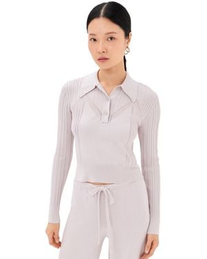 SABLYN Frances Cropped Collared Henley - Pink