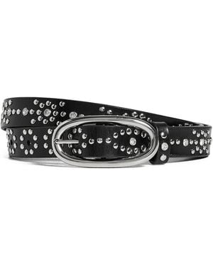 Tory Burch Pierced Studded Belt - Black