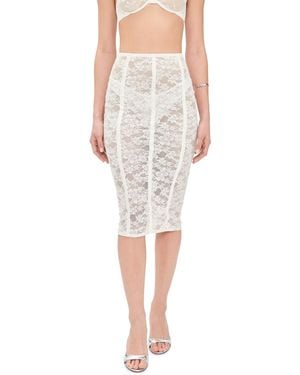 Fleur du Mal Le Stretch Lace Pencil Skirt - Black