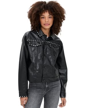 Mother The Bruiser Faux Leather Biker Jacket - Black