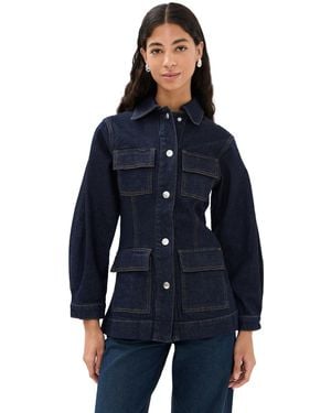 ALIGNE Milly Waisted Denim Jacket - Blue