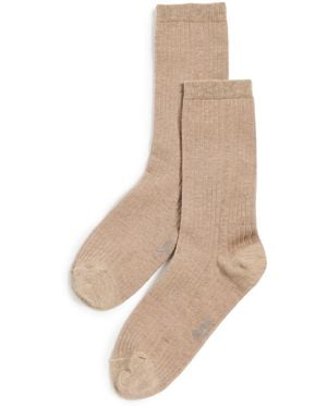 Stems Cotton Cashmere Crew Socks - Natural