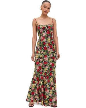 Saloni Renee Long Dress - Multicolor