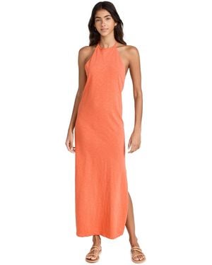 LNA Bib Halter Dress - Orange